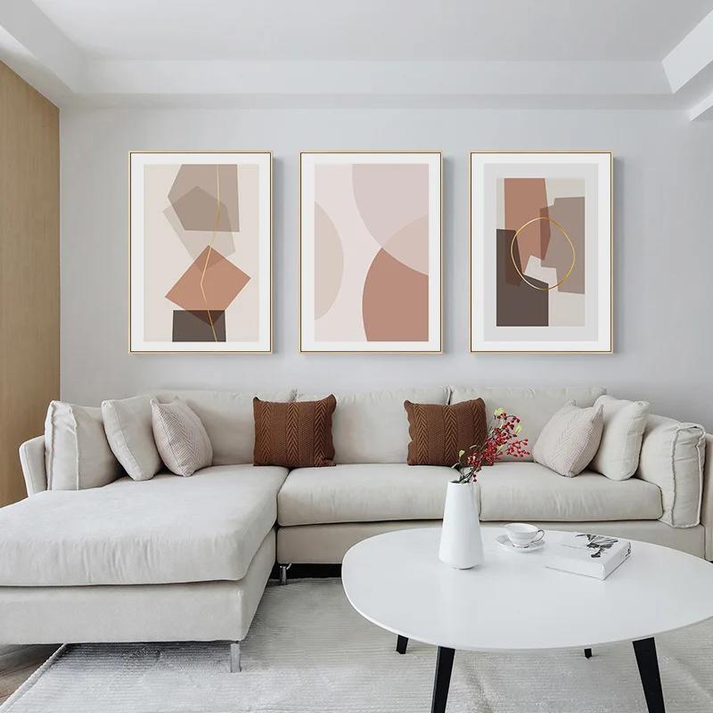 Abstract Geometry Line Color Block Posters And Prints Wall Art Canvas Painting Nordic Wall Pictures For Living Room Home Decor