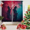 2pcs- Classic samurai design printed curtains   pole bag curtains   home decoration   room decoration