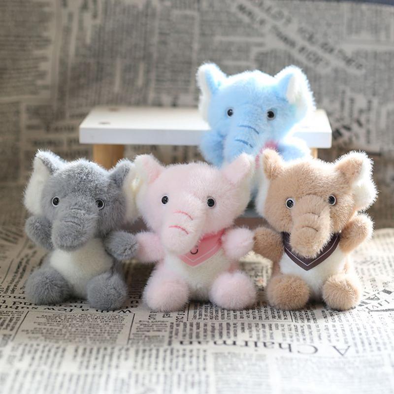 Cute Animal Scarf Elephant Plush Doll Toys Pendant Key Chain Backpack Hangings Decoration