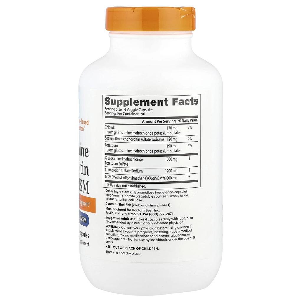 Doctor's Best Glucosamine Chondroitin Msm, Veggie Capsules 360