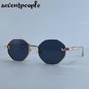 Vintage Octagon Punk Sunglasses Women  Luxury Brand Metal Frame Steampunk Polygon Sun Glasses For Ladies Fashion Eyewear