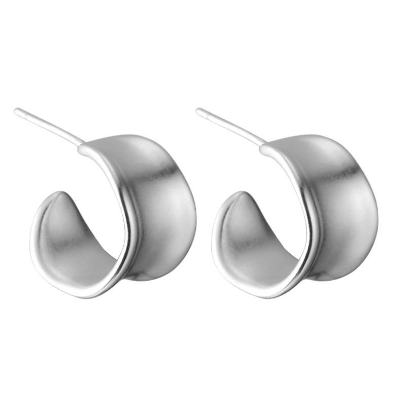 Minimalist Geometric Hoop Earrings Women Sterling Handmade Japanese Inspired Fashion Jewelry 925 Sterling Silver