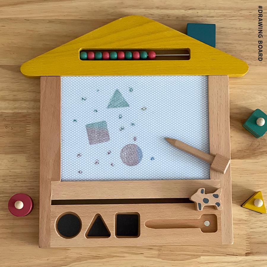 

Magnetic DIY Drawing Board Montessori Educational Learning Painting Toys For Kid Boys and Girls Early education жёлтый