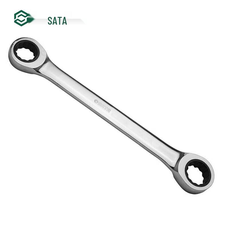 SATA Fully Polished Double Ring Ratchet Wrench 14x15MM