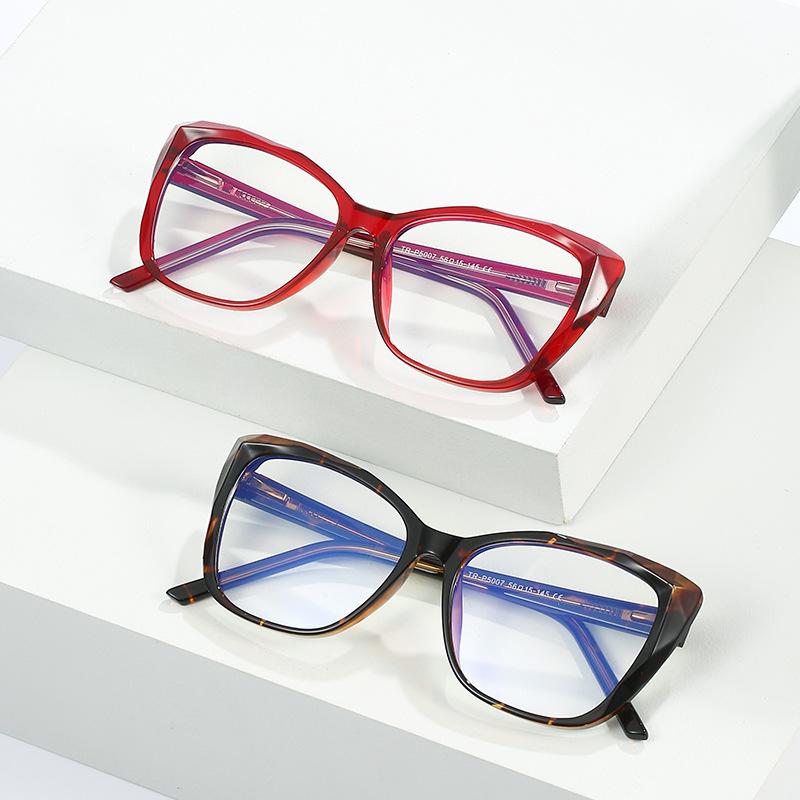 Retro fashion cat eye flat mirror, men's and women's personalized decorative plain glasses frame, can be equipped with myopia optical frame