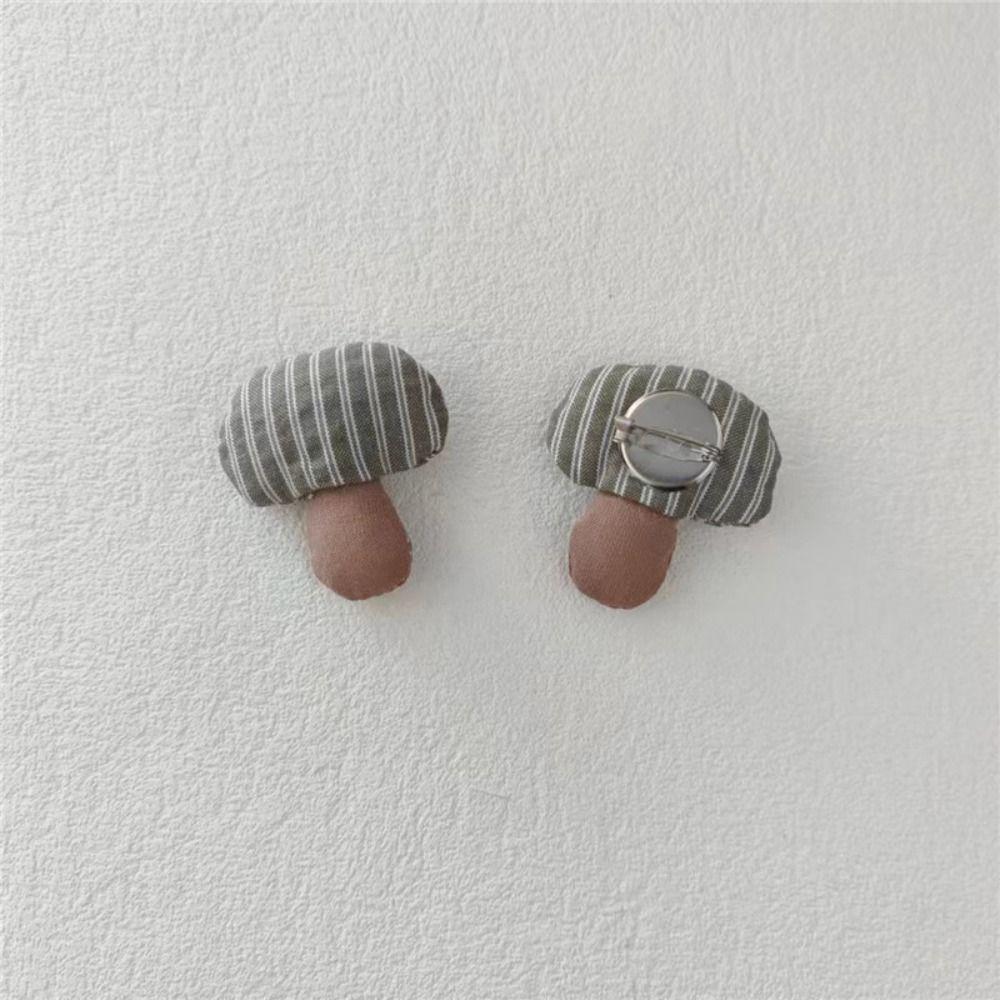1 Pair Fabric Fabric Mushroom Pin Handmade Handcrafted Pin Premium Woodland Brooch Bag Accessory