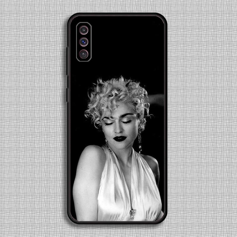 Singer Madonna 80s Phone Case For Samsung S23,23,22,30,21,10,9,Note20 Ultra,Lite,Ultra,5G,Plus,FE,Black Soft Case