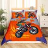 3pcs Cool Motorbike Bedding Set Dirt Bike Duvet Cover Twin Motocross Rider Comforter Cover Extreme Sports For Boys Adults