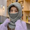 Big Girls Youth Women Balaclava Fleece Hat Scarf 2in1 Set Winter Warm Outdoor Neckwarmer Cold Weather with Mask
