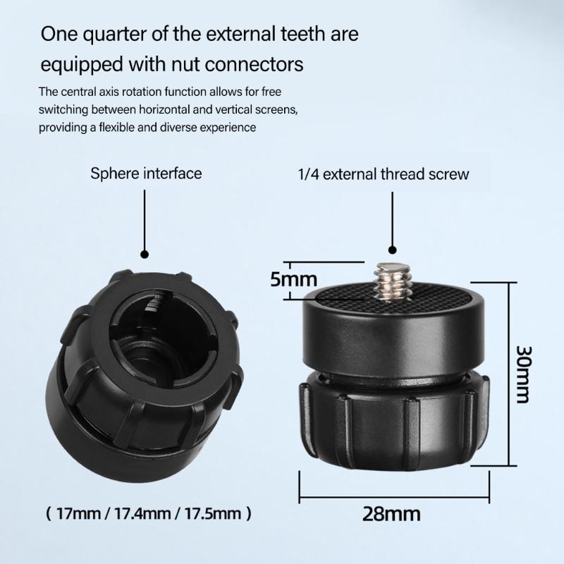 17mm Ball Mount Extension Adapter 360 Degree Rotating Arm Adapter Car Mount Phone Holder Extension Rod