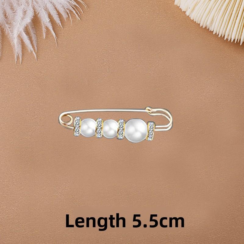 Pearl Waistband Pin To Fix The Waistline of Clothes and Make It Smaller Anti-exposure Brooch Women's Trousers Waistband Buckle Pin