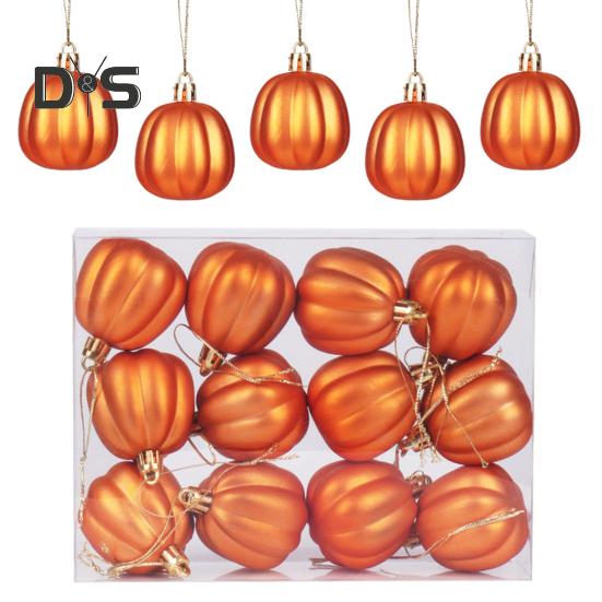 12 ks Podzimní Mini Dýňové Koule Závěsná Dýňová Ozdoba na Den Díkůvzdání Halloweenská Dekorace Vánočního Stromku Farmářský Dům Domácí Párty Dekor