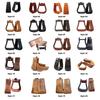 High Quality Horse Western Stirrups Saddle Tack Floral Handmade Tooled Leather Covered Pair