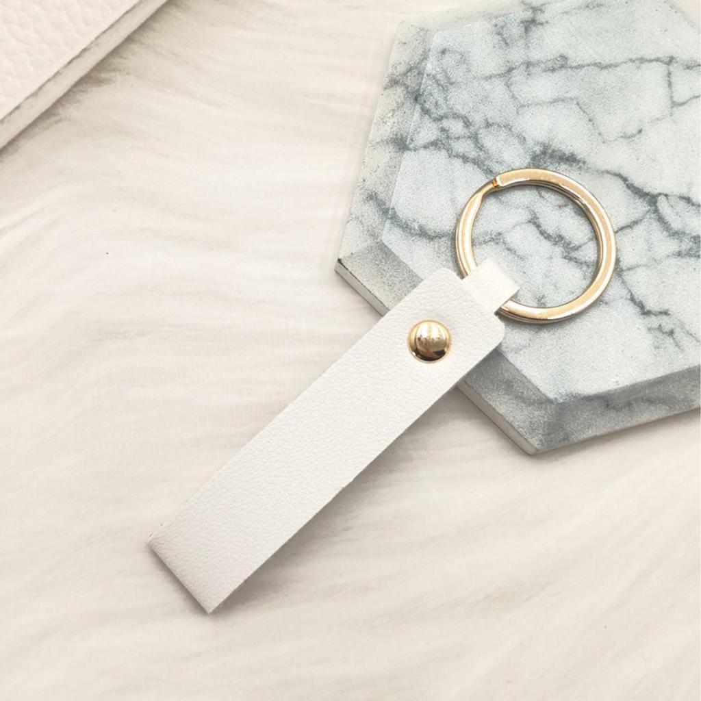 Creative Solid Color PU Leather Keychain | Small Gift for Business