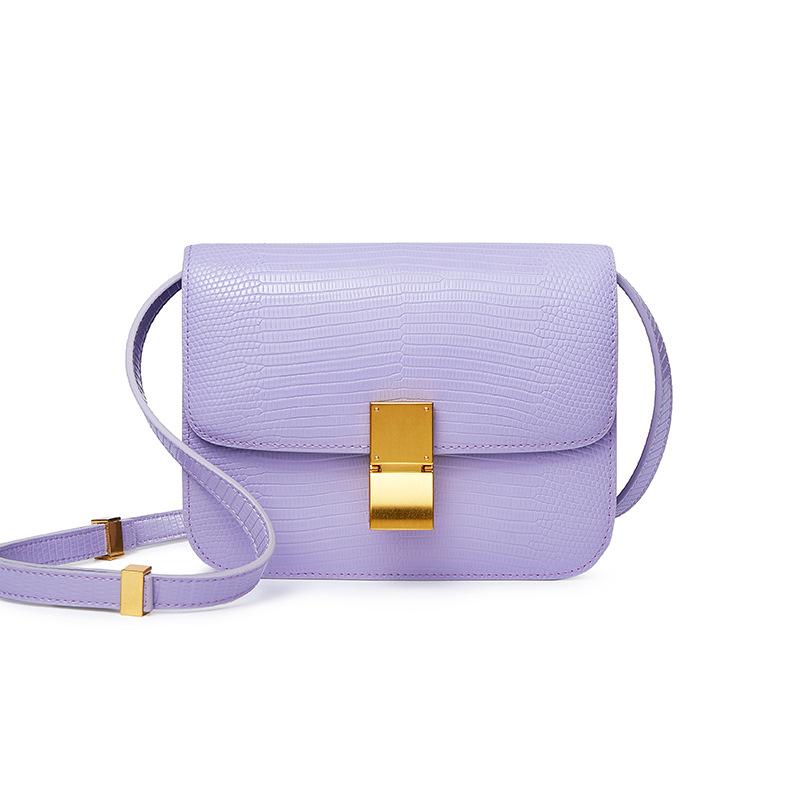 

КОРОБКА высококачественная кожа с узором ящерицы сумка тофу, сумка высокого класса, женская новая сумка-мессенджер, плечевая маленькая квадратная сумка.