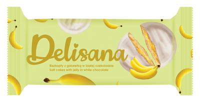Delisana Cookies with Banana Jelly In White Chocolate 135g