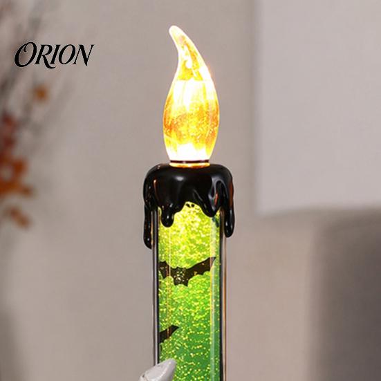 Retro Skeleton Base Ornaments Halloween LED Ghost Candle Light, Spooky Hand Lamp Animated Quicksand Lights Tabletop Decor, Horror Light for