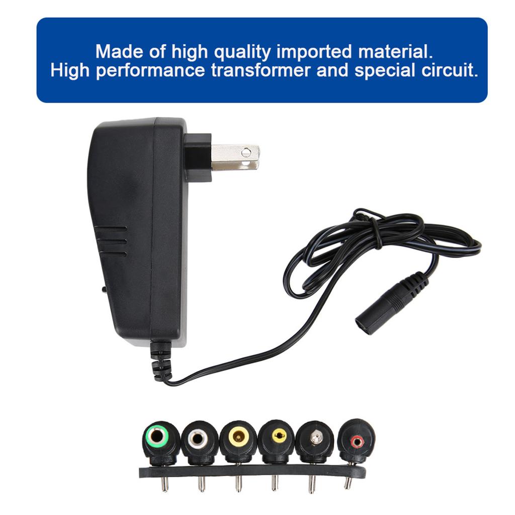 Voltage Adjustable 3v45v6v75v9v12v 30w Universal Dc Power Adapter