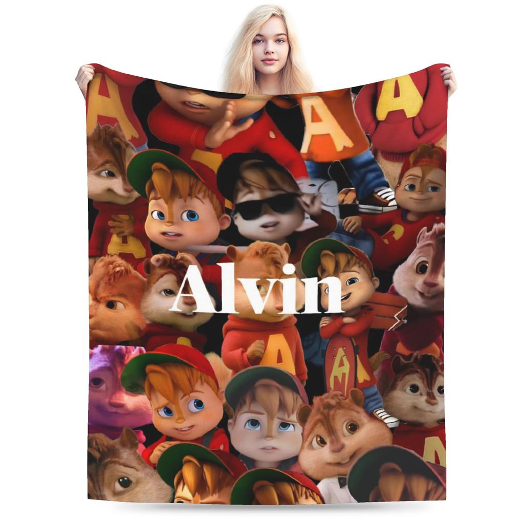 Super měkká deka Alvin a Chipmunkové Prémiový flanelový fleece Lehká přikrývka Teplé plyšové deky pro všechna roční období