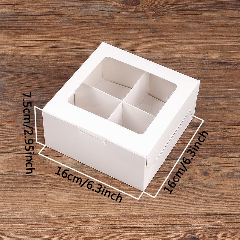 WTEMPO Foldable Clear Window White Paper Gift Boxes Multi-cavities DIY Flowers Soaps Small Presents Packaging Boxes Perfect for Birthday Wedding