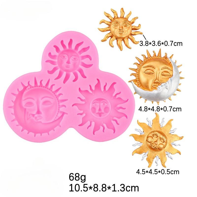 

Силиконовая форма для мастики Солнце Луна Лицо DIY Инструмент для украшения торта Сахарная паста Шоколад Глина Форма для гампасты Инструмент для выпечки кексов розовый