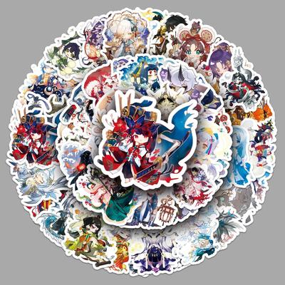 50 Onmyoji Q Version Stickers: Japanese Anime Game Graffiti Decals for Laptops, Stationery, and Phones