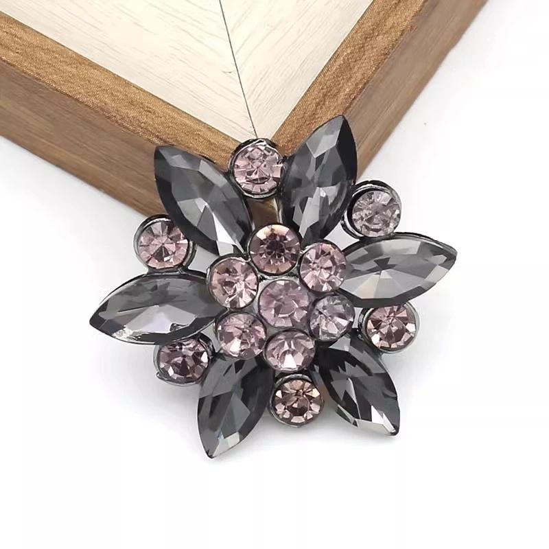 1pcs Rhinestone Buttons for Fur Coat Cardigan Rhinestone for Needlework Collar Sewing Embellishment Replace Metal Buckle