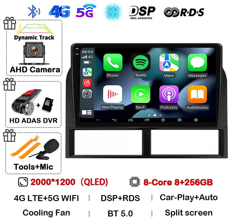 Android 14 Carplay Wifi+4G Car Radio For Jeep Grand Cherokee II WJ 1998-2001 2002 2003 2004 Multimedia Video Player GPS Stereo