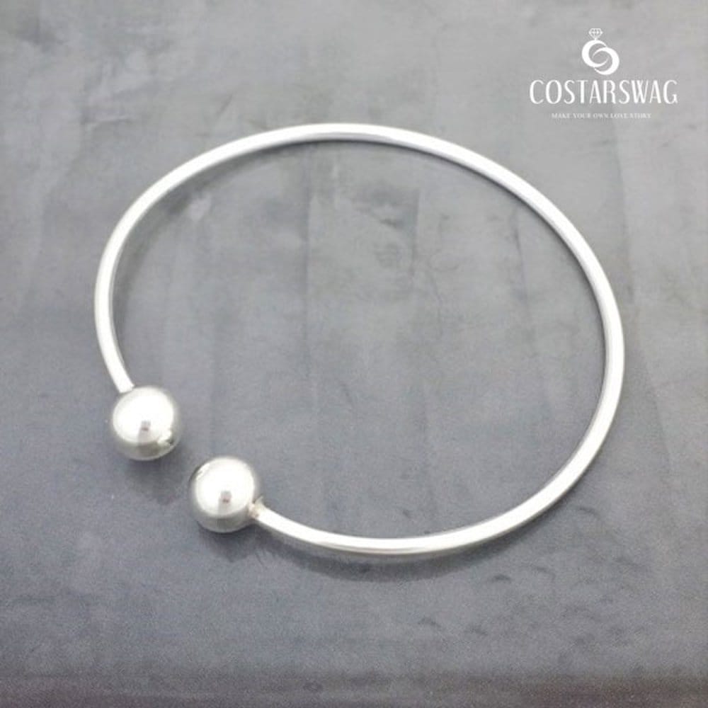 

Genuine 925 silver ball bangle silver bracelet