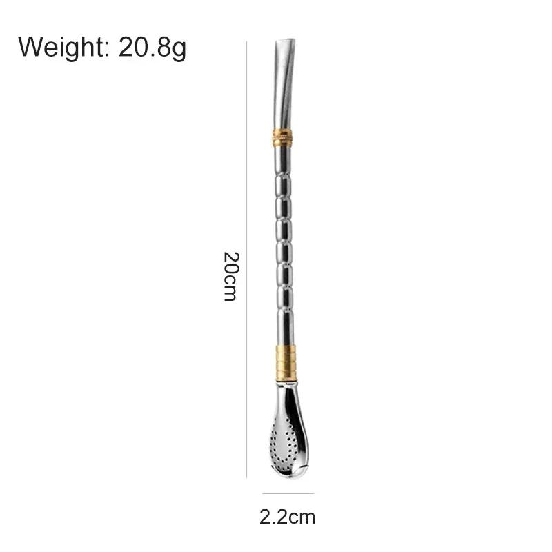 Tea Filter Yerba Mate Stainless Steel Tea Straws Bombilla Gourd Reusable Tea Tools Drinking Straw Spoon Washable Coffee Tool