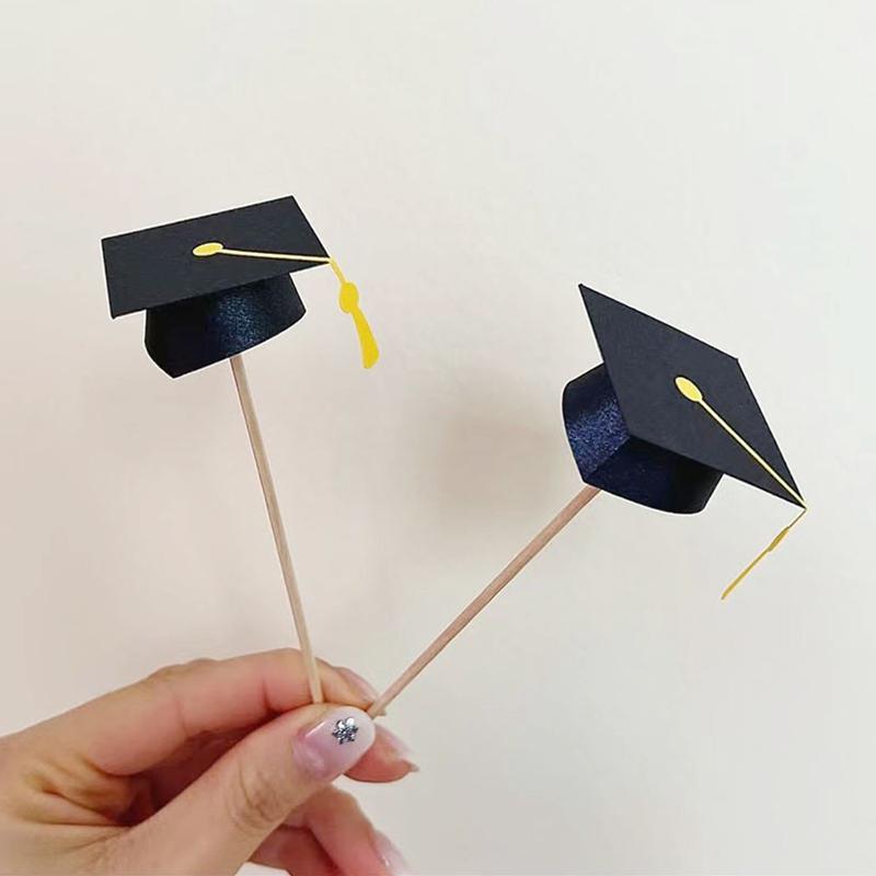 7pcs Paper Cake Decoration Cake Decoration Supplies Hat Insert Hat Party Ornaments Cupcake Decoration Cake Decor 5x10cm