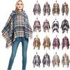 Nuovo pullover spinato primaverile e autunnale con cappello a quadri, mantello e scialle