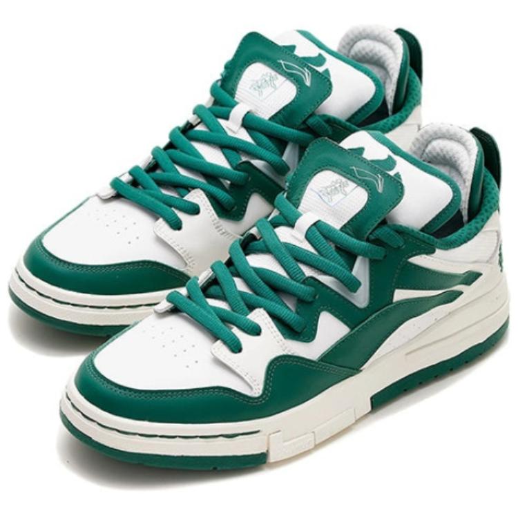 Li-Ning Caixa de Presente We Wo Dados Conjunto de Ano Novo Sapatos de Skate de Cano Baixo Leves Resistentes ao Desgaste Antiderrapantes Tênis Feminino Verde AECS002-2(S-BOX)
