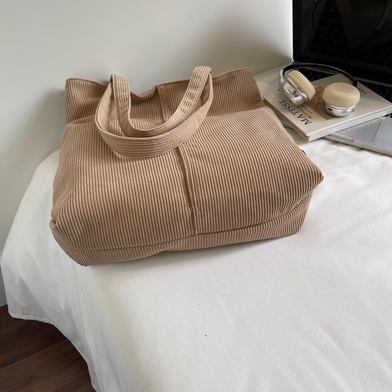 Large Capacity Tote Bag Women's Solid Color Shoulder Bag