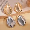 Smooth Irregular Water Drop-shaped Steel Needle Stud Earrings Simple Earrings