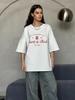 Crowd 100% Bomull Trendig Kortärmad Retro Bokstavstryckt T-shirt - Sommar 2025 Kollektion