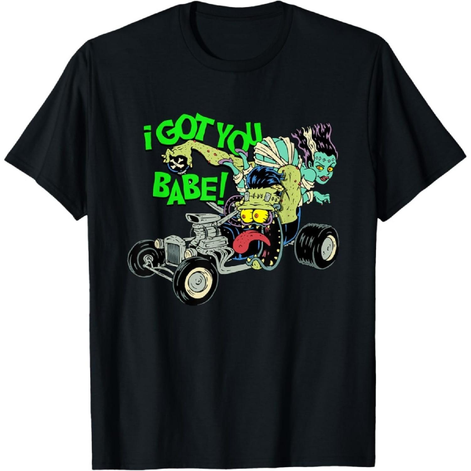 Hot Rod Gasser Frankenstein Monster Car Dragster Bride Mummy T-Shirt S