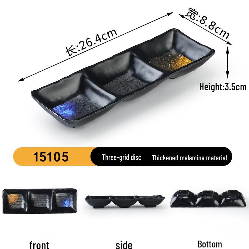 Japanese Retro Melamine Rectangular Plate for Hot Pot, Sushi, Yakiniku, and Barbecue