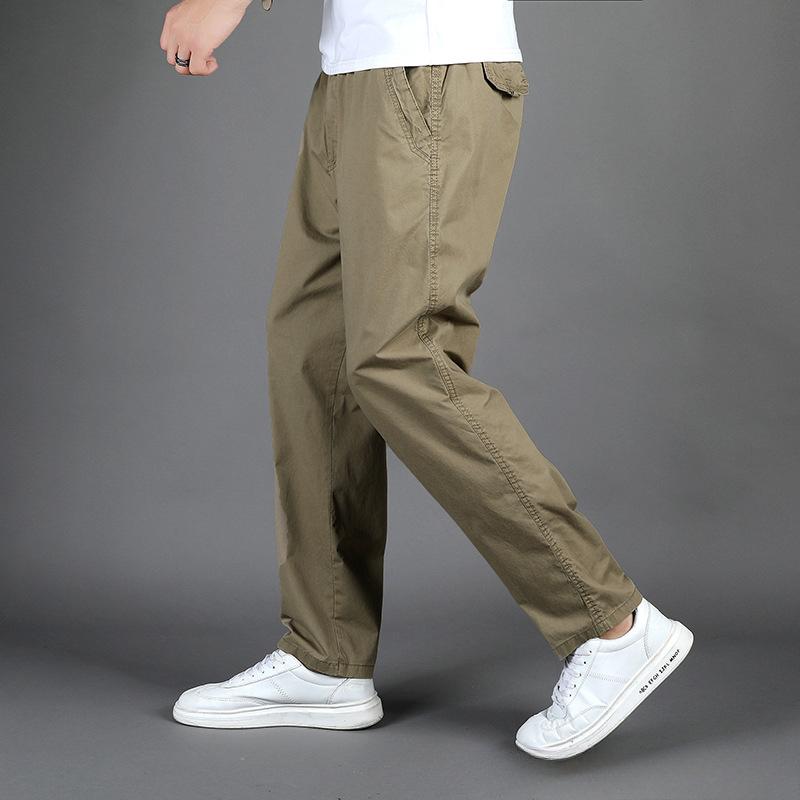 Summer Plus Size Men's Wide-leg Pants Multi-pocket Overalls Straight Casual Pants Outdoor Loose Version Sports Pants