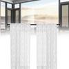 Lace White Floral Sheer Curtains For Daily Bedroom Kitchen Decoration Set 2 Of