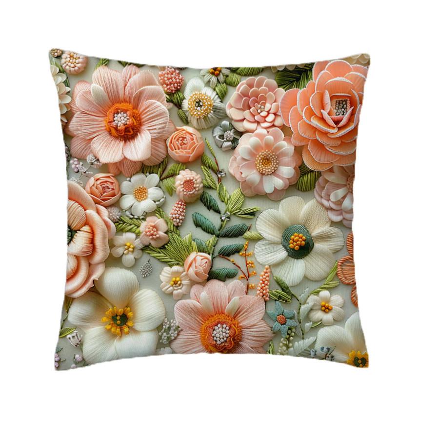 1pcs 45cm 3D Soft Cushion Pillow Cover Elegant Plant Floral Pillowcase for Home Living Room Bedroom Decoration Cushion Cover