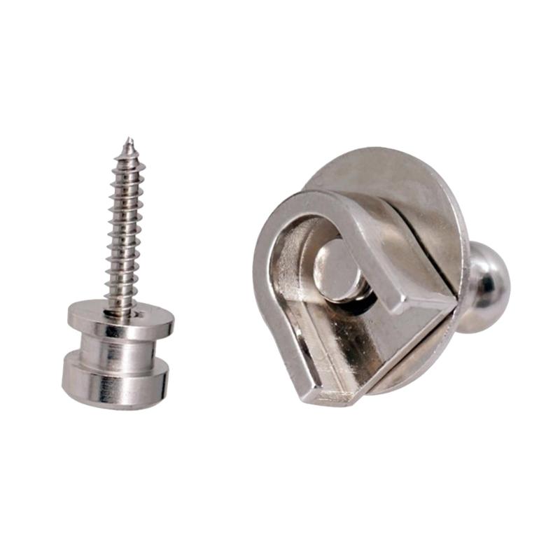 Set of 2 Guitar Strap Safe Locks Elegant Buttons Guitar Accessory Set Metal Strap Locks Electric Guitar Part for Guitar