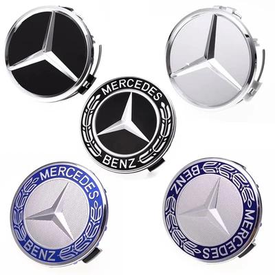 C200 E200 For Mercedes Benz 4PCS For Mercedes Benz Car Wheel Center Cap Hub Covers Badge For W204 W203 W205 W124 W221 C E S GLE