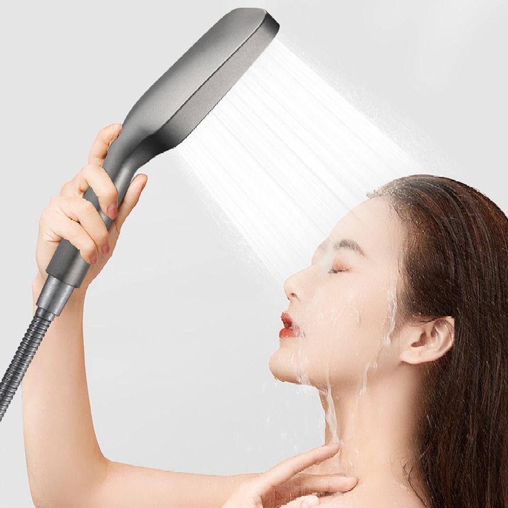 Rectangular Large Panel Pressurized Shower Head 3 Mode Rain Shower Set Barber Shop