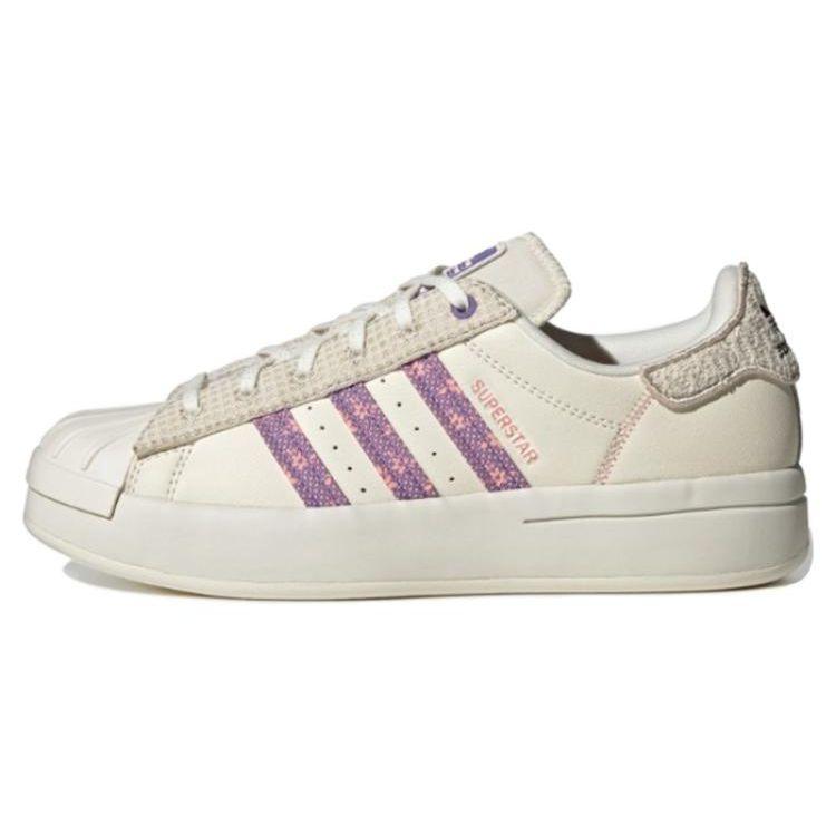 Adidas Originals Superstar Ayoon Durable Breathable Low-Top Skate Shoes Women Sneakers White Purple IG3001