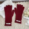 Y2k Lady Finger Gloves Windproof Solid Color Gloves Kawaii Korean Knitted Gloves  Autumn