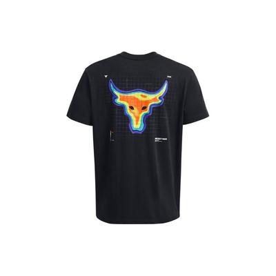 Johnson Series Logo Print Heavyweight Training Short Sleeve Drop Shoulder T-Shirt Men Tops Black 1380855-001