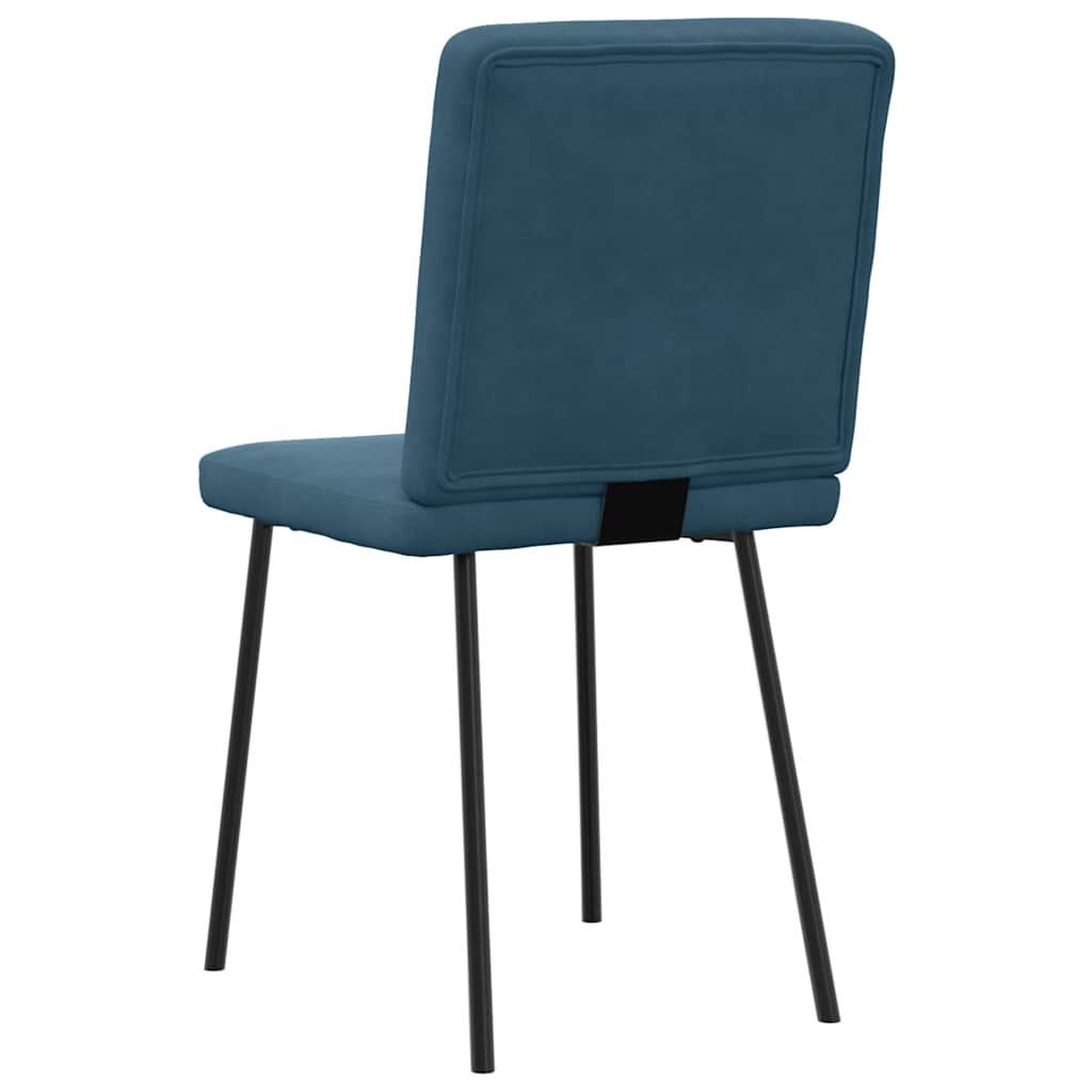 Dining Chairs 4 Pcs Blue Velvet
