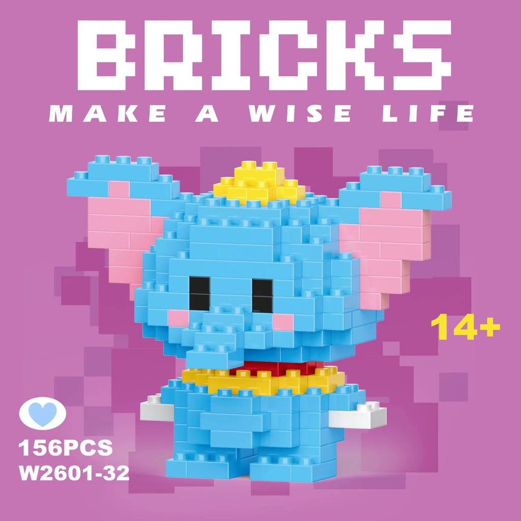 No Box  6Cm High Building Blocks Stitch Kawaii Mini Desktop Ornaments Youth Toys Room Decoration Anime Cartoon Halloween