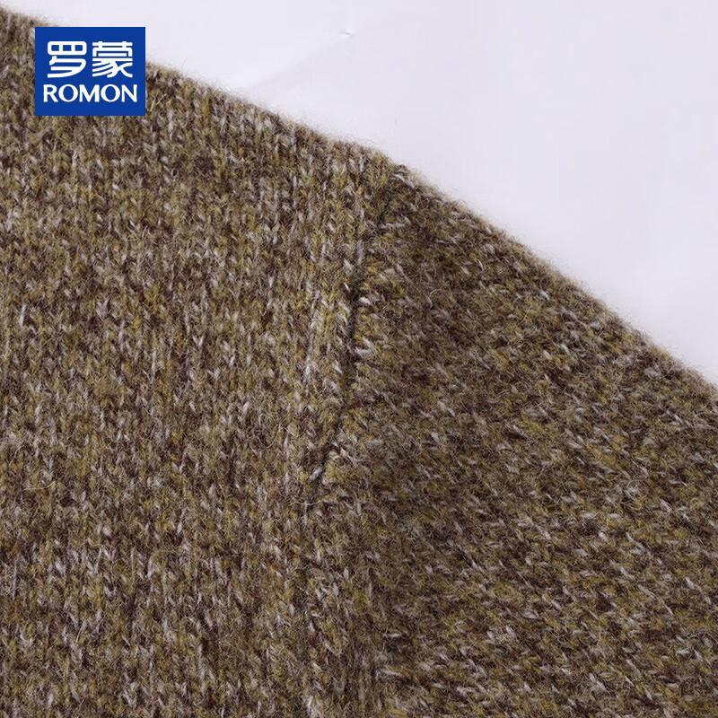 ROMON Men's 100% Pure Wool Round Neck Thick Sweater